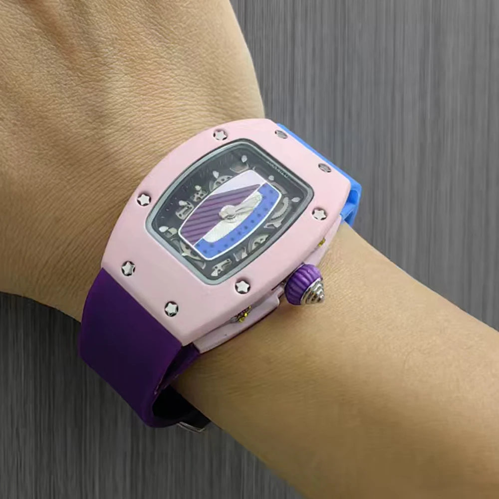 Luxury Silicone Sports Quartz Diamond Wristwatch