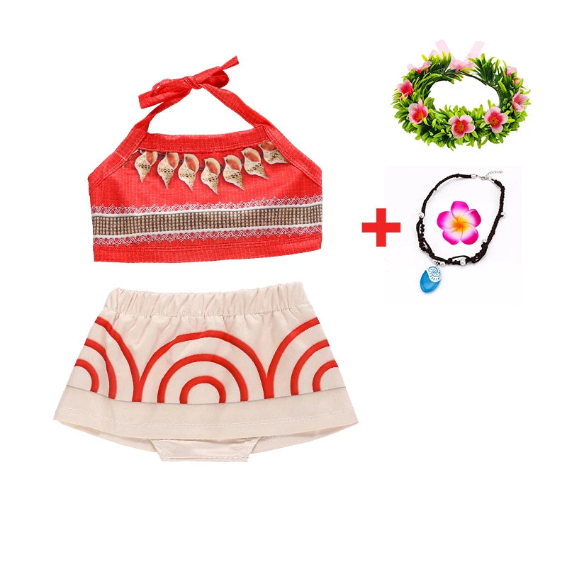 New Moana Costume Cosplay Toddler Dress