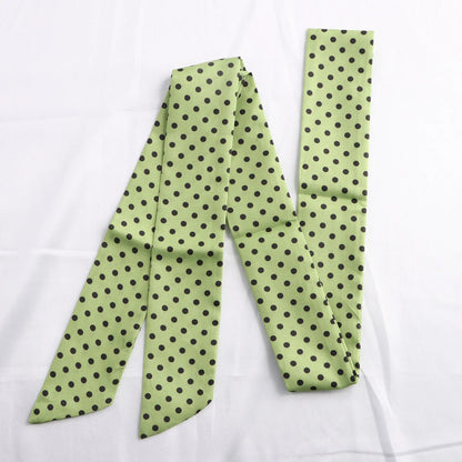 Narrow Long Scarf Polka Dot Tie Bag Ribbon Headband Choker