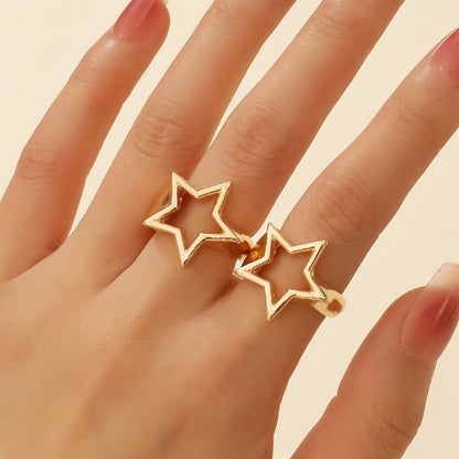 Shiny Zircon Alloy Dutan Gold Classic Ring