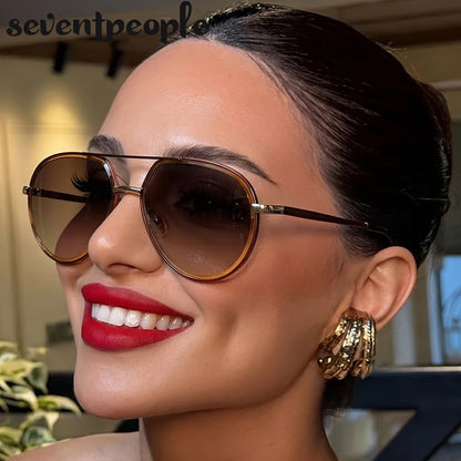 Oversized Pilot Big Double Bridge Beach Sunglasses