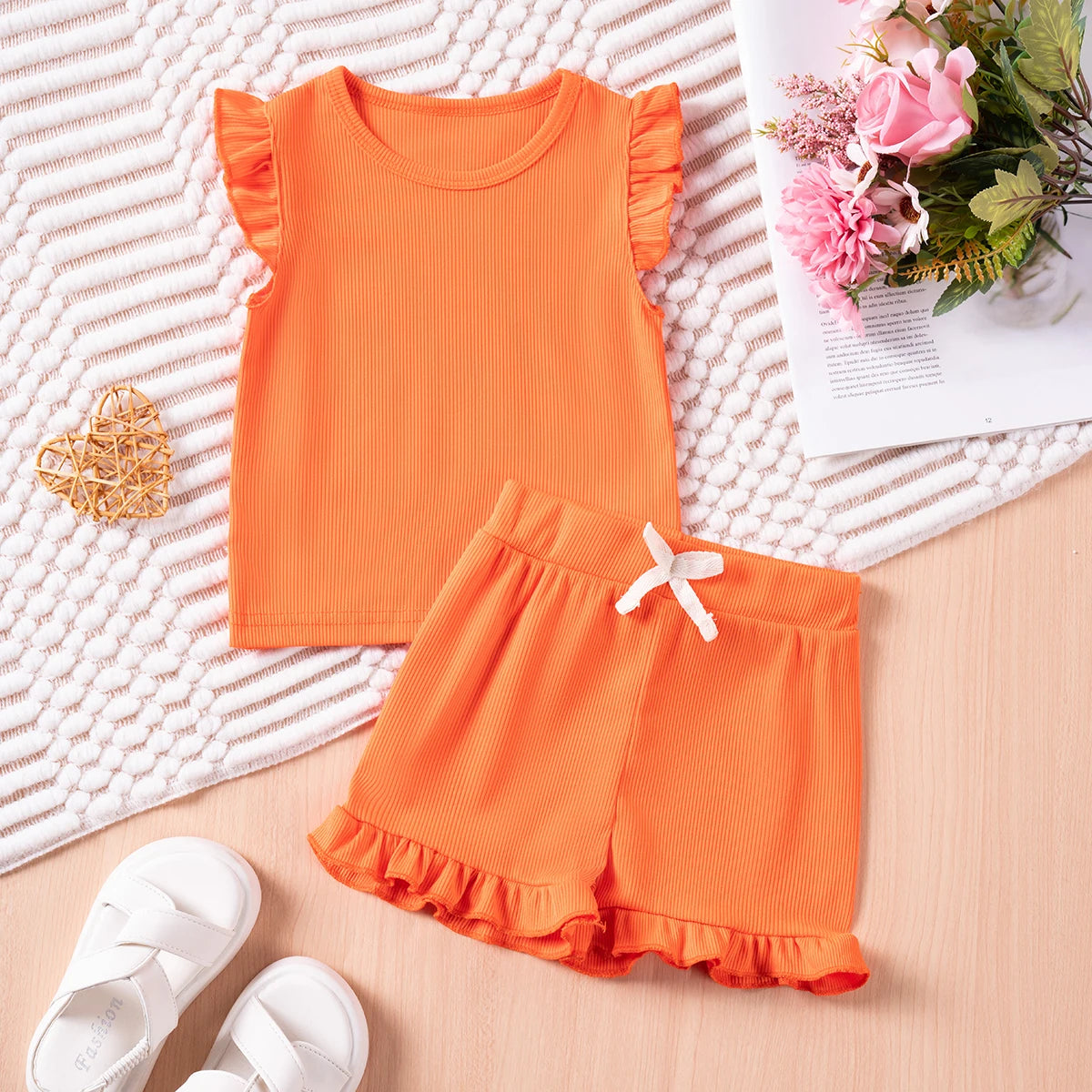 Preschool Girls Casual Short Sleeve Set