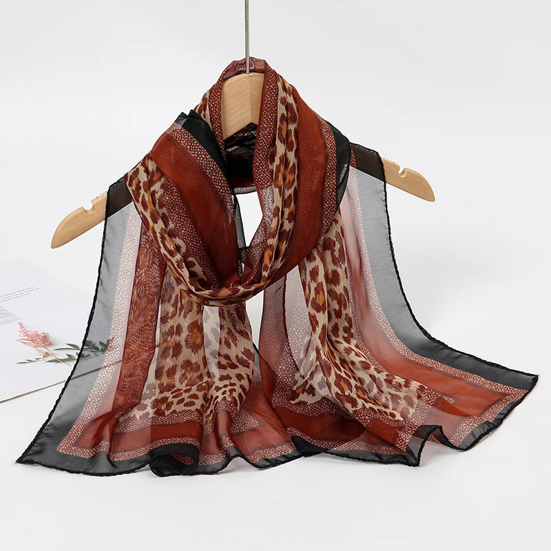Chiffon Long Silk Scarf Turban