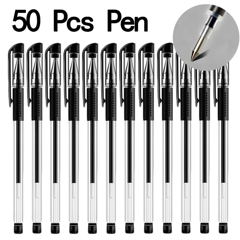 20/50 Pcs Gel pens Set Black Blue Red Refill Gel School