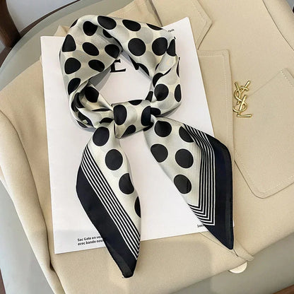 Luxury Silk Square Scarf Soft Satin Horse Hairband Hijab Headband Shawl