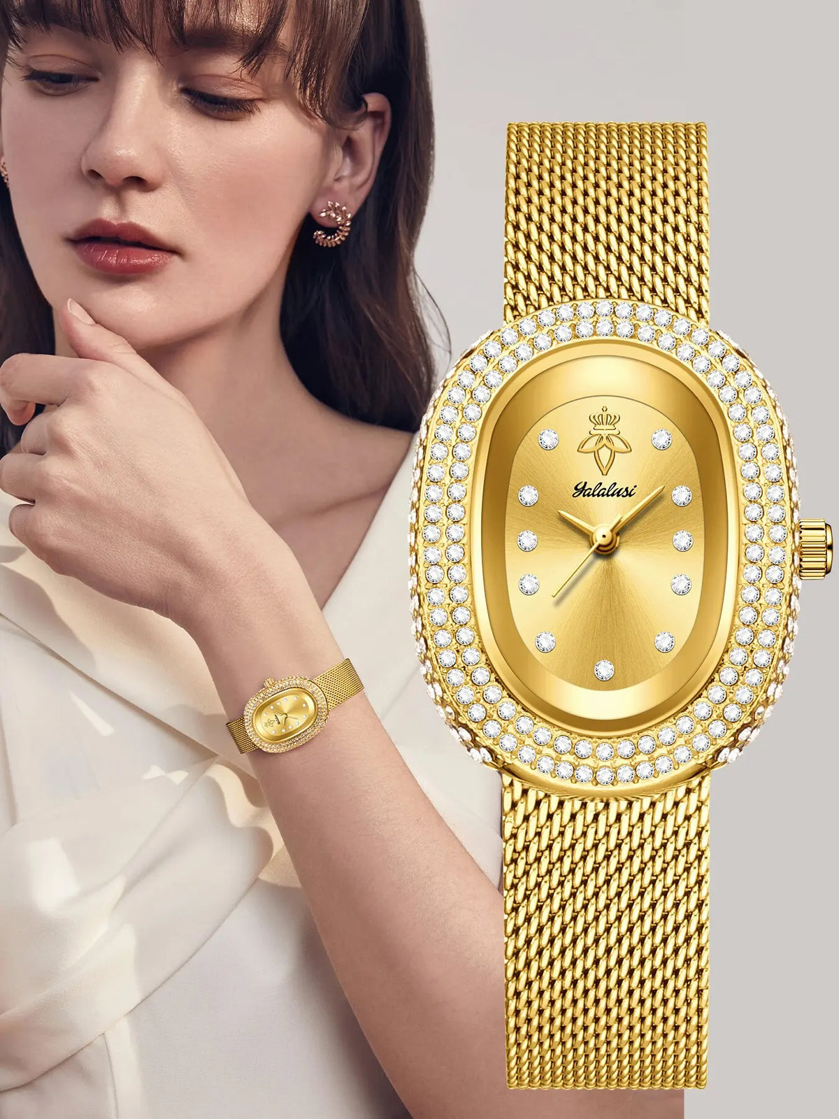 Minimalist Oval Dial Elegant Bracelet Watch