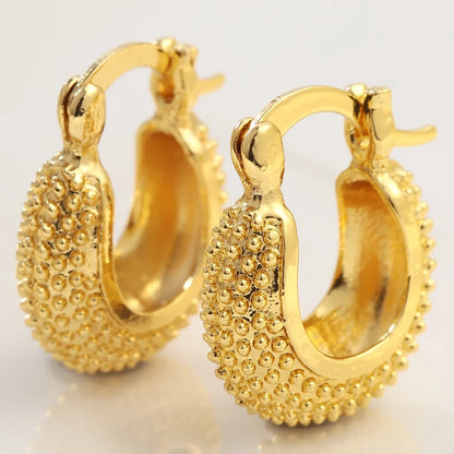 Oval Hollow Out Metal Hoop Earrings