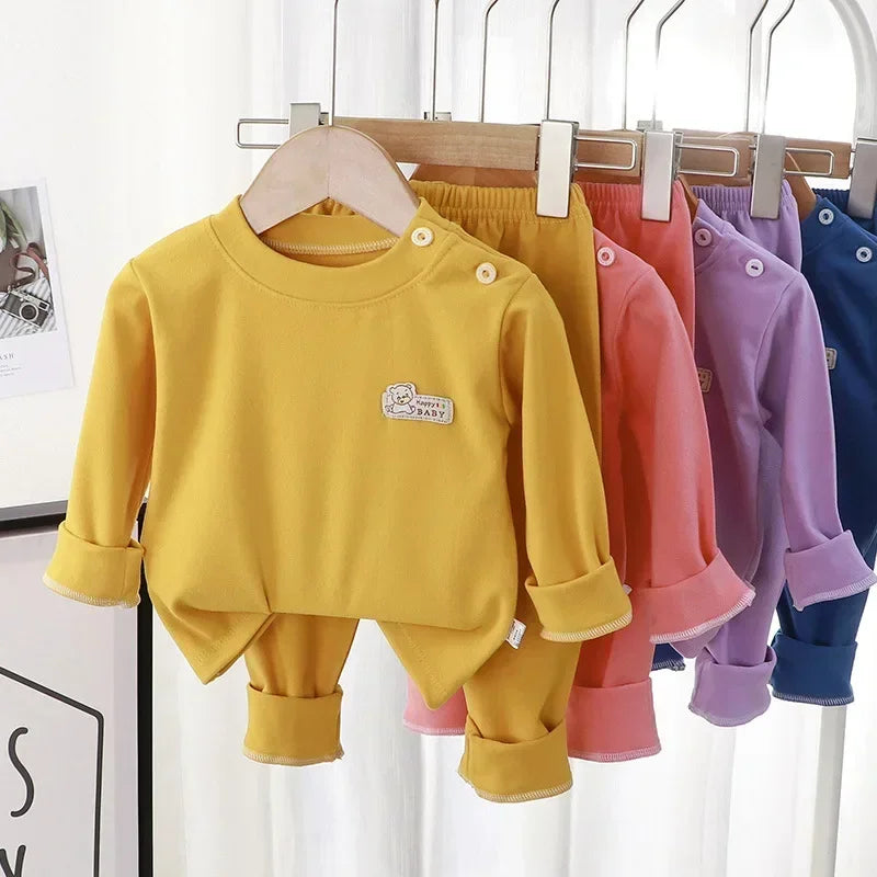 Spring and Autumn De Velvet Suit Cartoon Bear Sleepwear Pajamas
