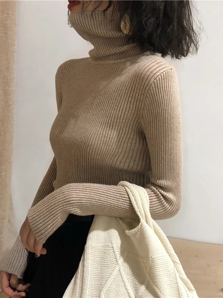 Turtleneck Sweater Korean Slim Pullover Jumper Knitted Sweater