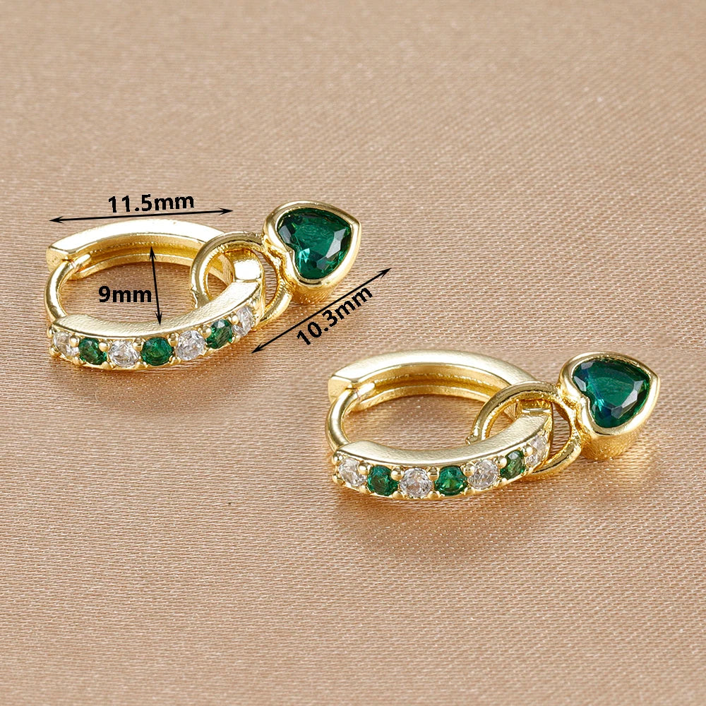 Heart Crystal Zirconia Drop Earrings