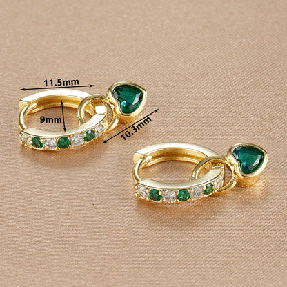 Heart Crystal Zirconia Drop Earrings