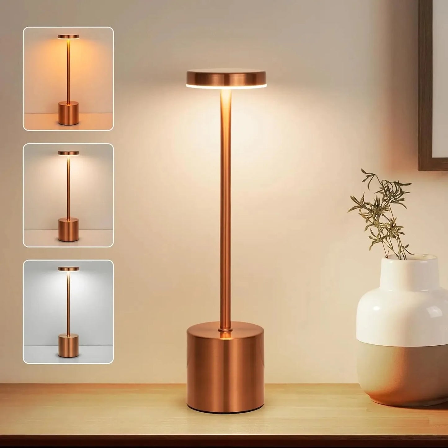 Rechargeable Alloy Cordless LED Table Lamp