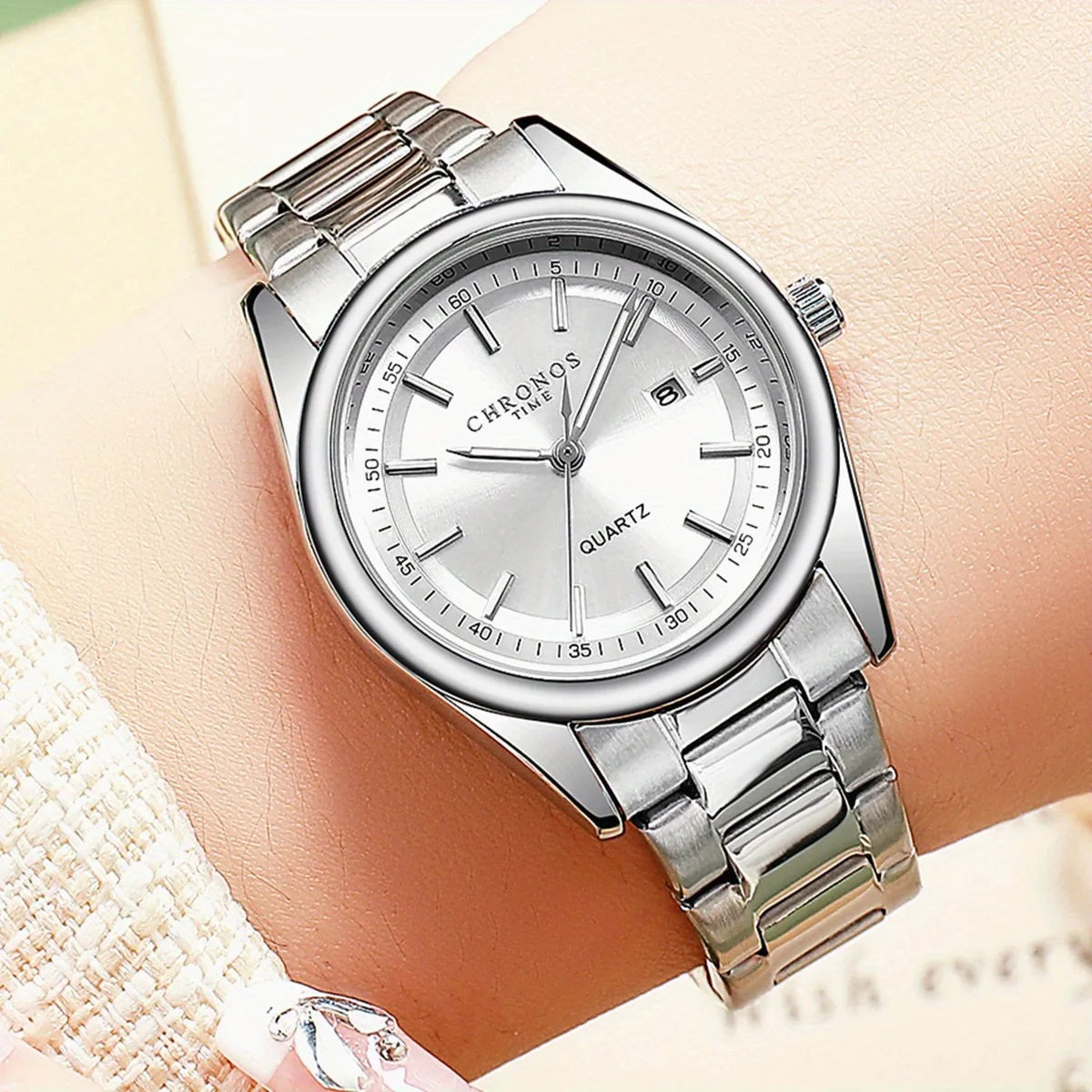 Luxury Stainless Steel Band Luminous Calendar Casual Watch