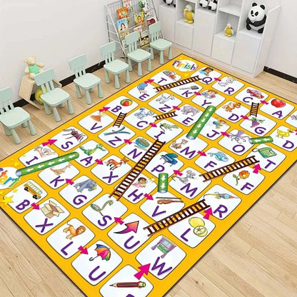 Snakes and Ladders Game Pattern Carpet Floor Mat