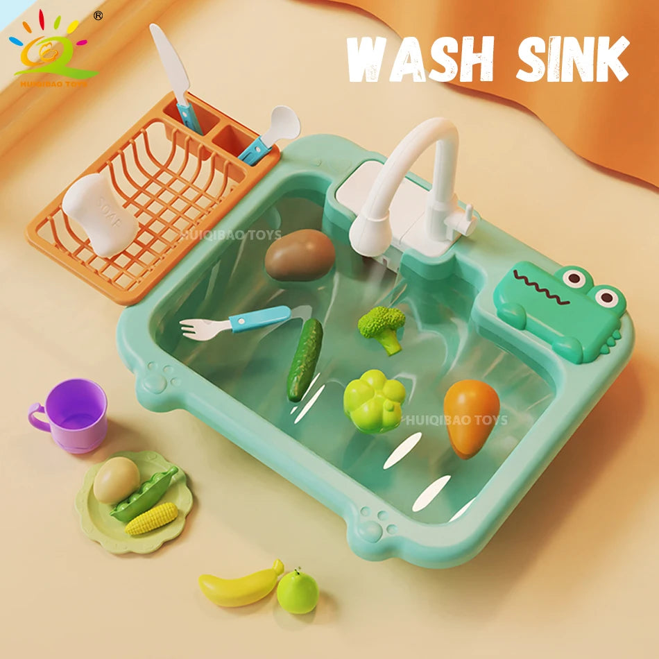 Baby Kitchen Toy Plastic Dish Wash Sink Electric Dishwasher Toys