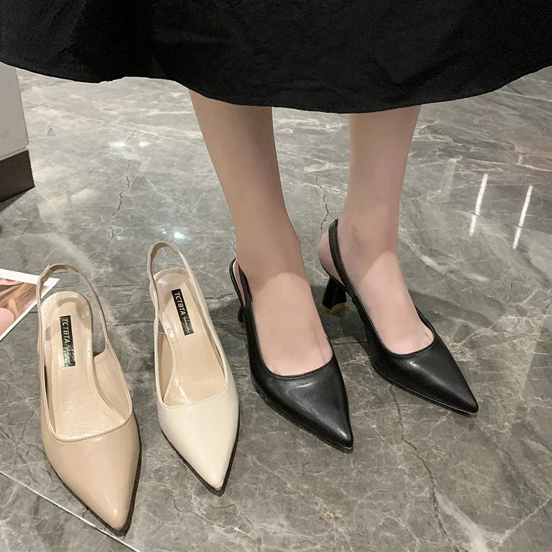 Stiletto Heel Shallow Mouth PU Sexy Sandals