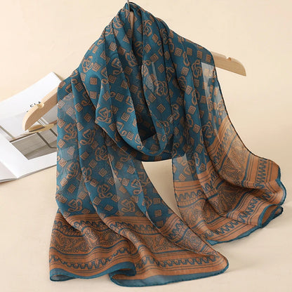 Chiffon Long Silk Scarf Turban