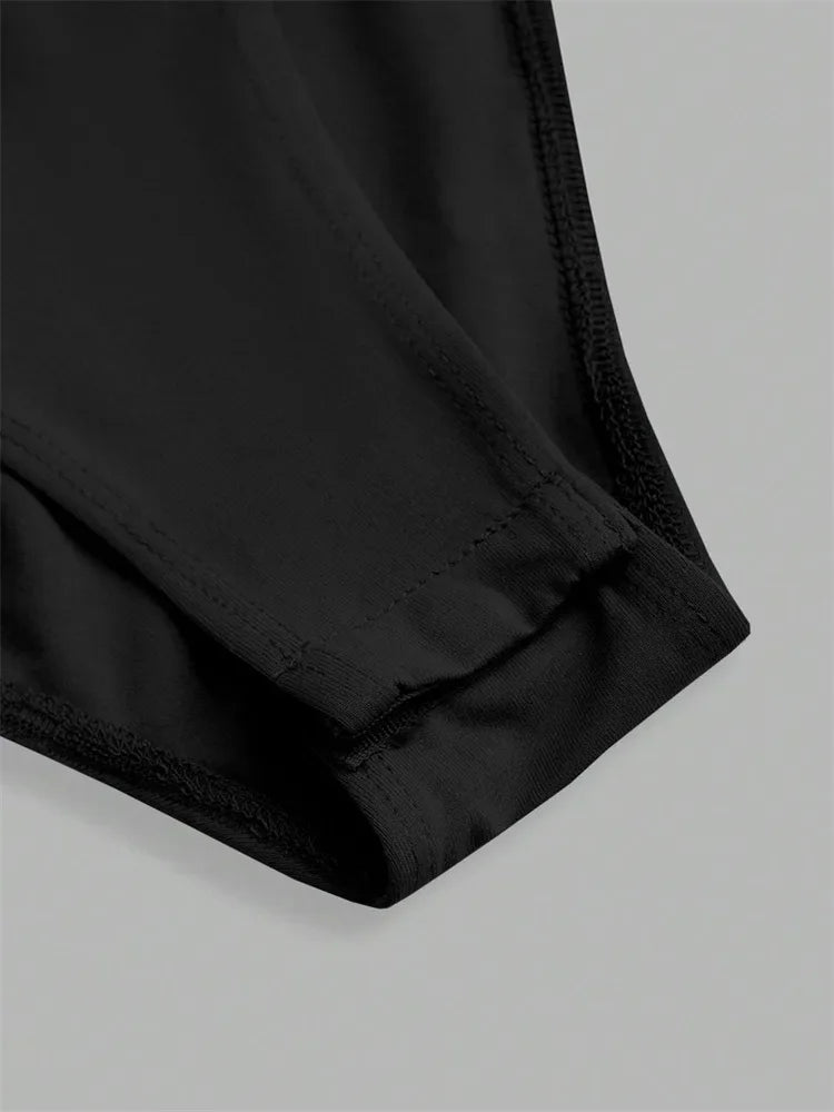 Solid Basic Short Sleeve Bodysuit Blouse