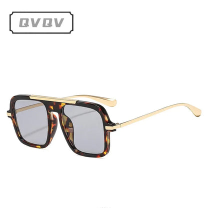 Square Oversized Leopard Champagne Sunglasses