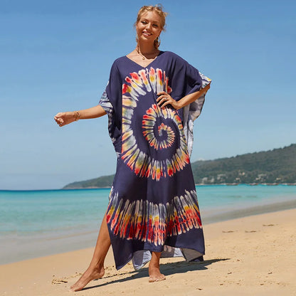 Swimsuit Kaftans Beach Cover Ups Colorful Outfits Dress