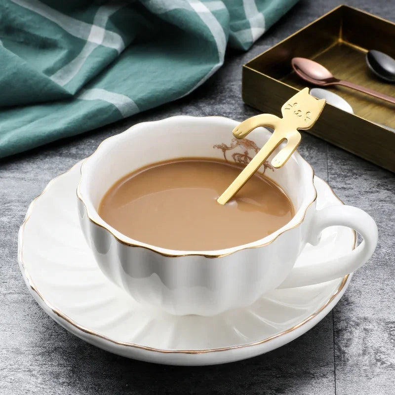 Stainless Steel Cat Coffee Spoons Hanging Ear