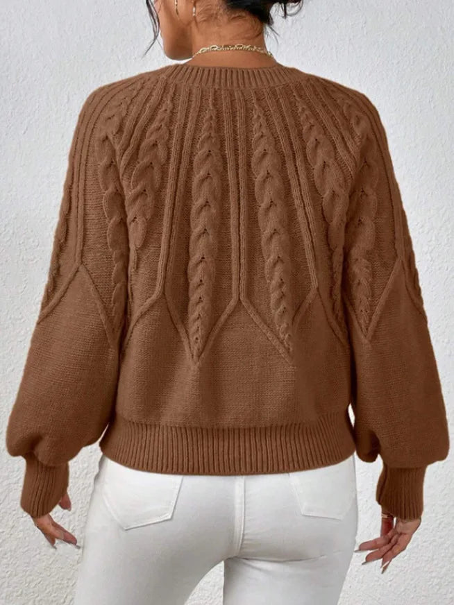 Elegant Casual Knitted Hoodie Thickened Warm Commuting Thread Sweater