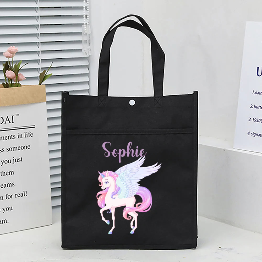 Kids Library Tote Bags Homeschool Cute Custom for Kids