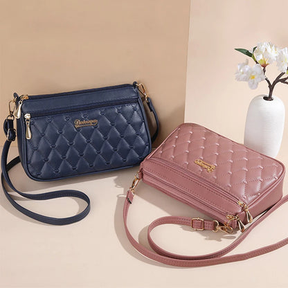 PU Leather Crossbody Large Capacity Embroidery Thread Small Handbags
