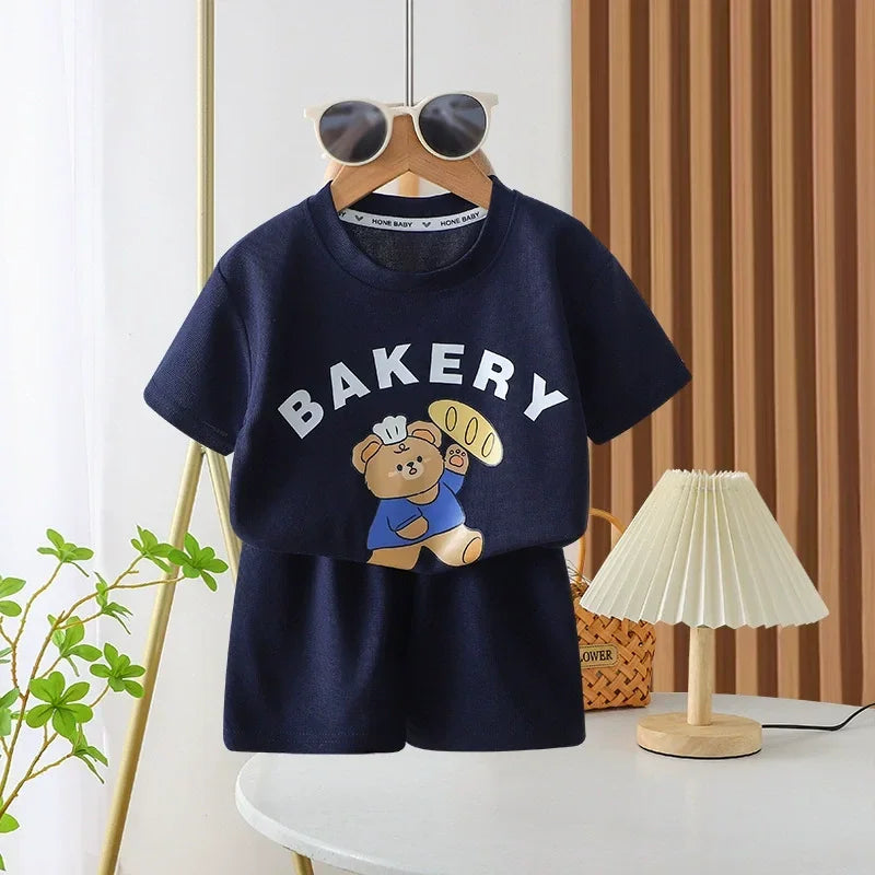 Tshirt Shorts Sleeve Pants Suit Set