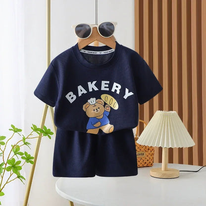 Tshirt Shorts Sleeve Pants Suit Set