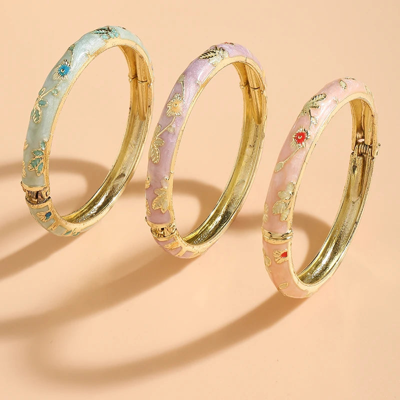 3 Pcs small Flower enamel bracelet