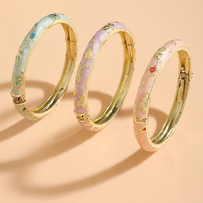 3 Pcs small Flower enamel bracelet