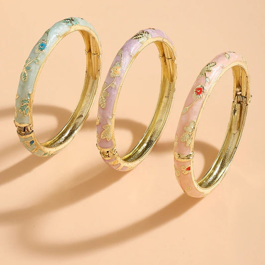 3 Pcs small Flower enamel bracelet