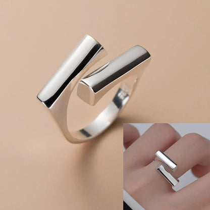 خاتم هندسي غير منتظم من الفضة الإسترلينية عيار 925