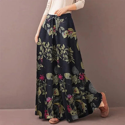 Floral Wide Leg Bohemia Plus Size Pants