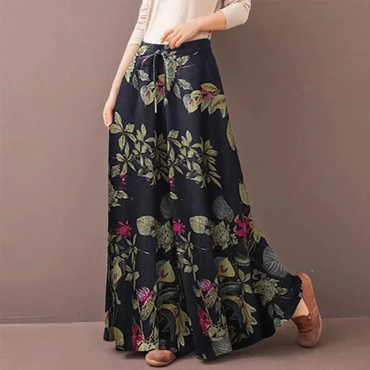 Floral Wide Leg Bohemia Plus Size Pants