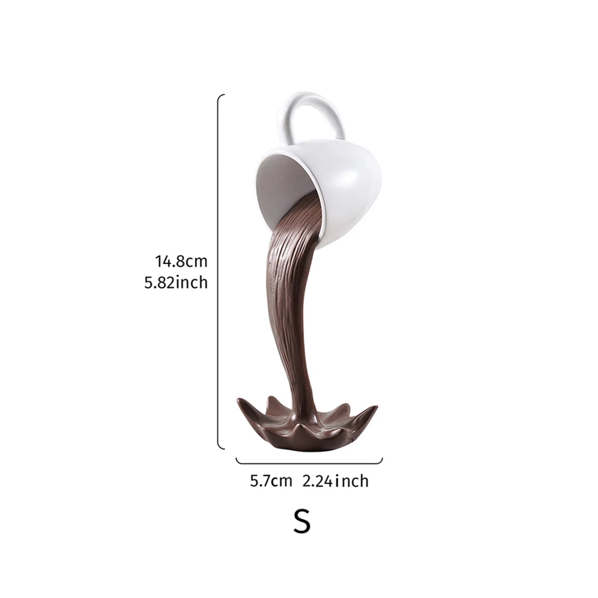3D anti-gravity tipping coffee cup Decoration