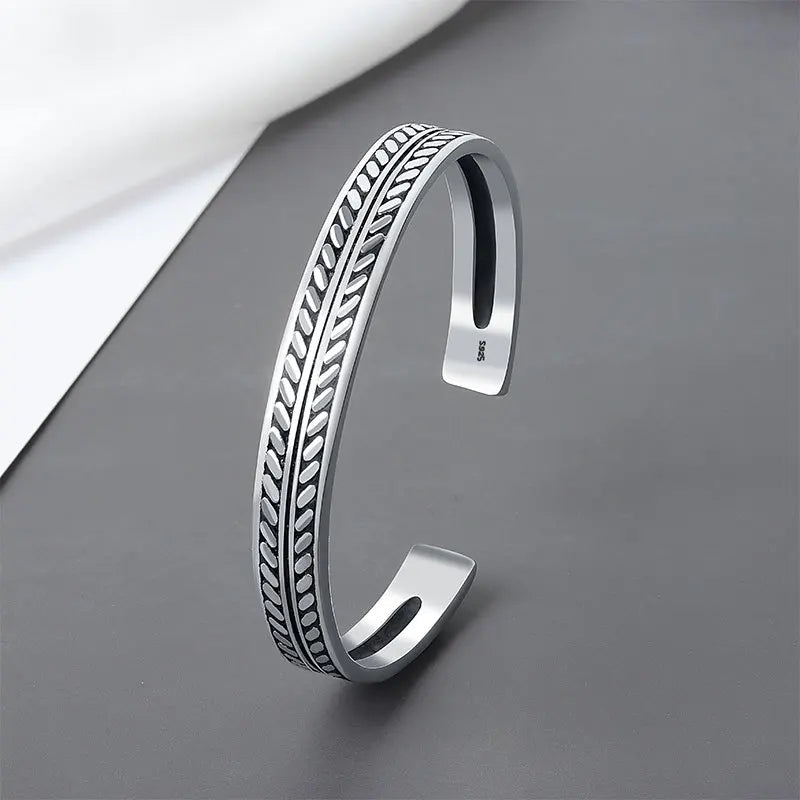925 Sterling Silver Bangle Bracelet Set