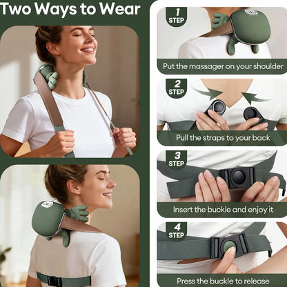 Wireless Neck Cervical Trapezius Kneading Massage Shawl 4D Bionic Finger