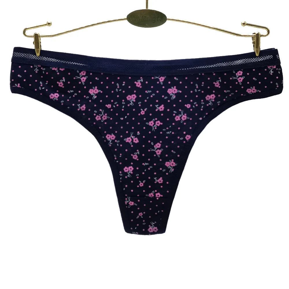 Sexy Thong Cotton G Strings Panties Dot Star Underpants 5 pcs/lot