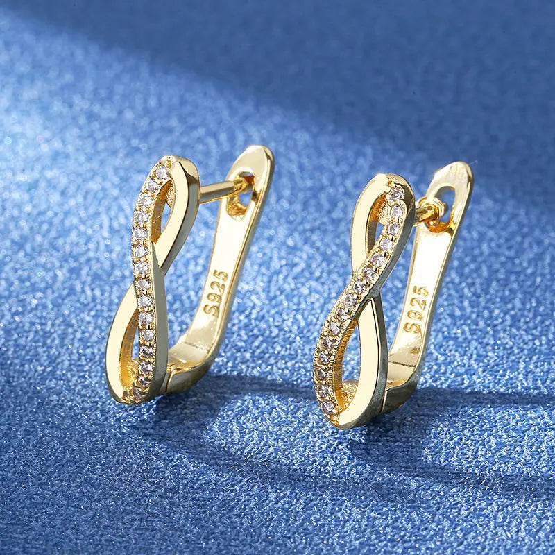925 Silver Needle Princess Crystal Square Zircon Drop Earrings