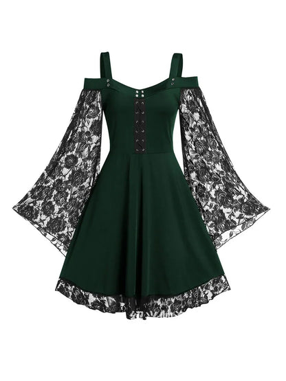 Flared Sleeve Punk Dress