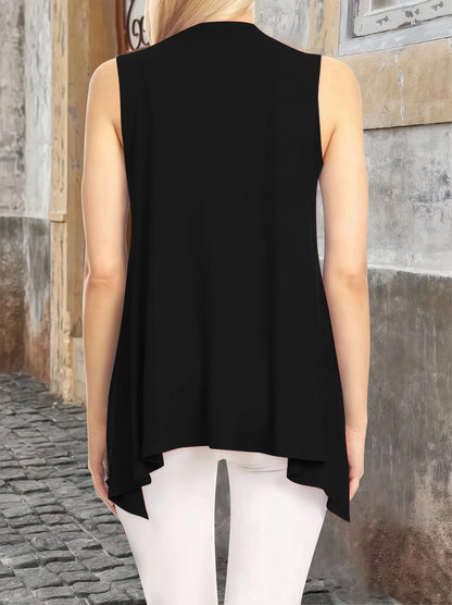Elegant Lightweight Sleeveless Open Front Long Duster Vest