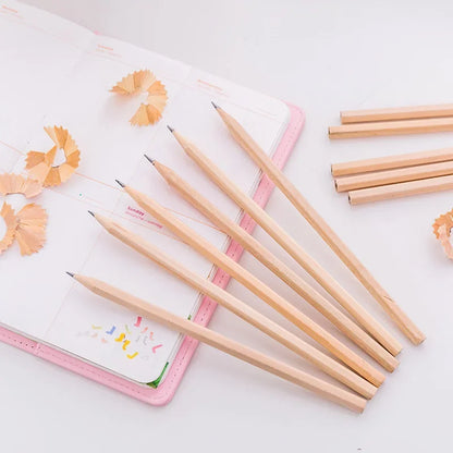 6/10/20pcs Natural Wood Black Non-toxic Standard HB Pencil