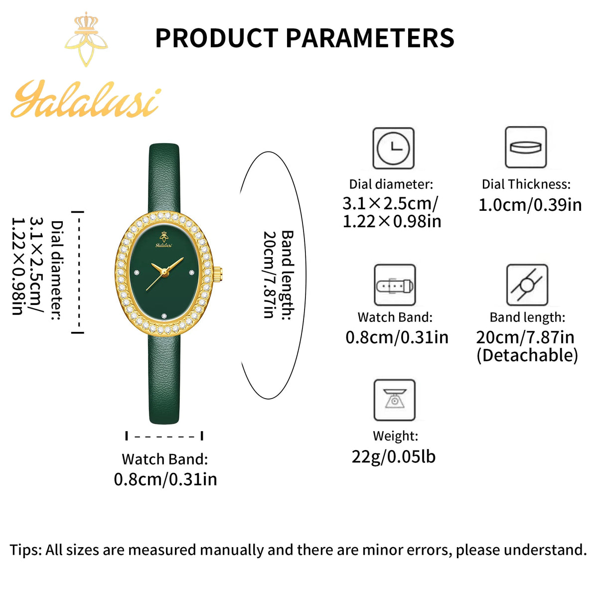 Water-Resistant Quartz A Luxurious Diamond-Set Leather Strap Bracelet Watch