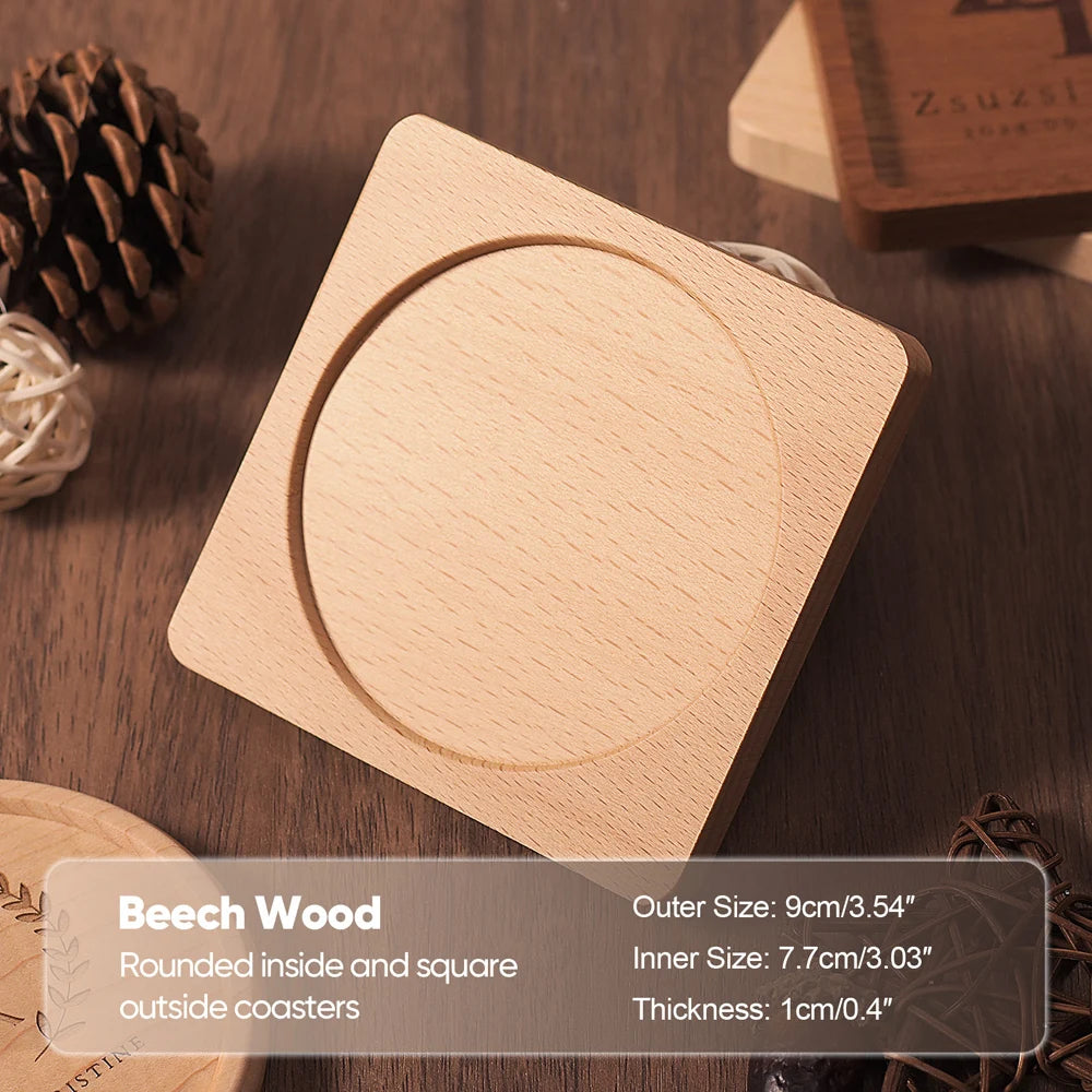 Wood Coasters Beech Coasters Heat Resistant