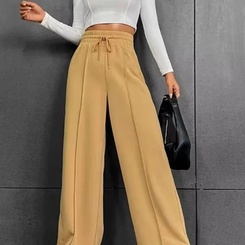Sports straight tube loose fitting wide leg pants