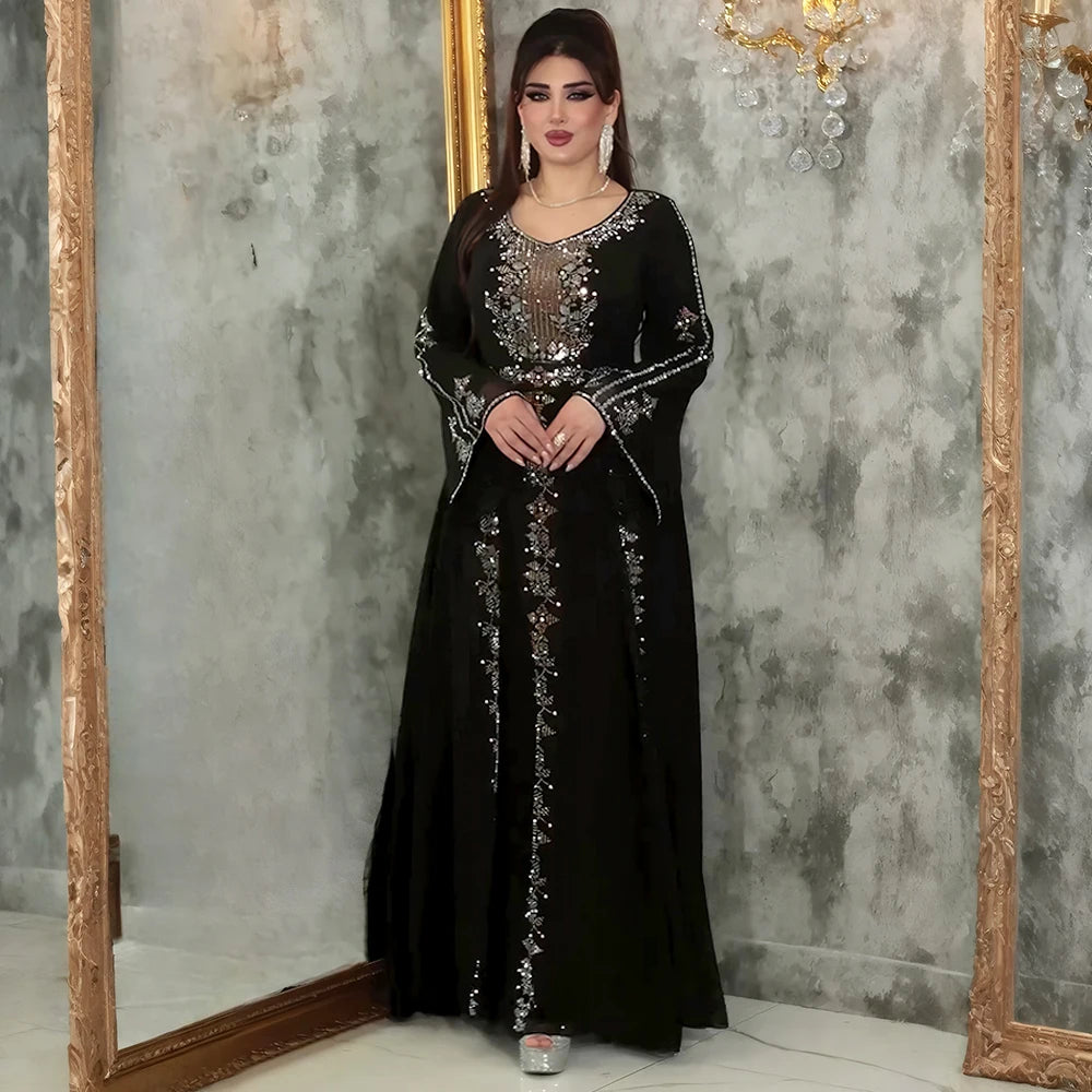 قفطان عباية مسلمة أفريقية فاخرة