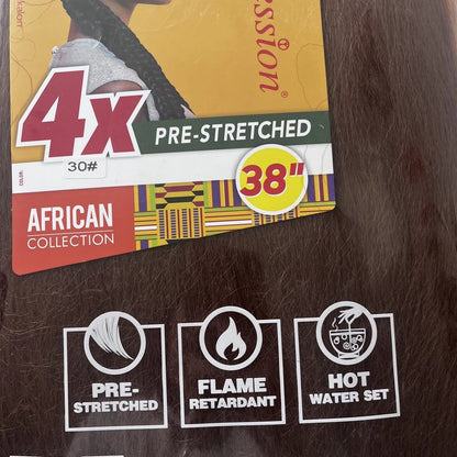 38 inch synthetic braid Soft Yaki Texture Hot Water Setting prestretched braid hair