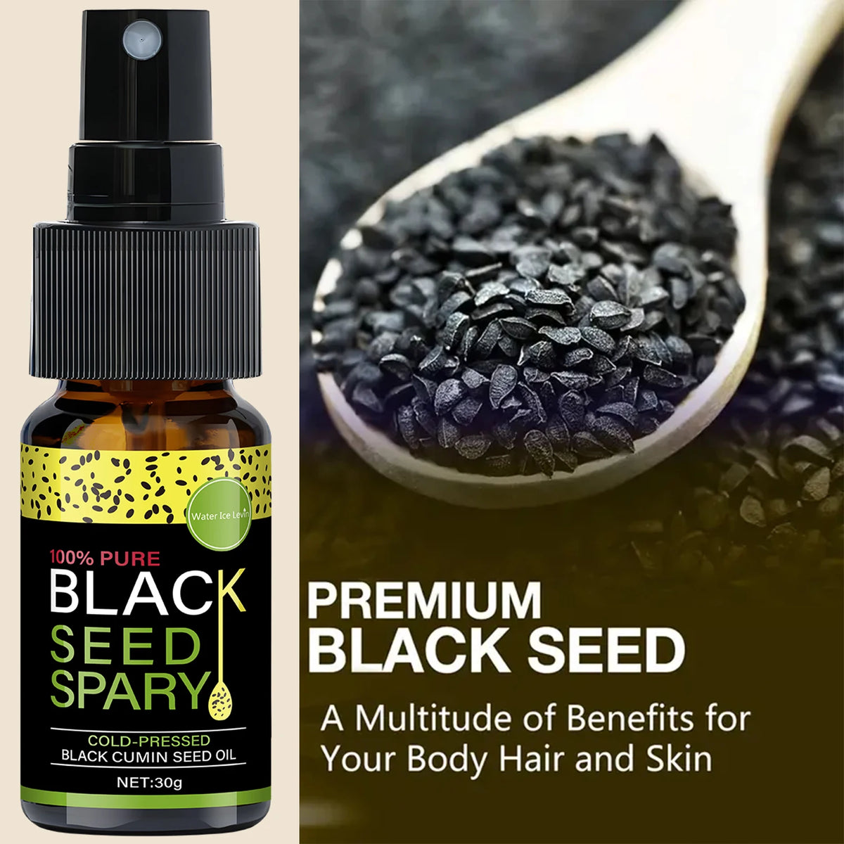 100% Pure Black Seed Oil Spray - Cold-Pressed Hair Treatment